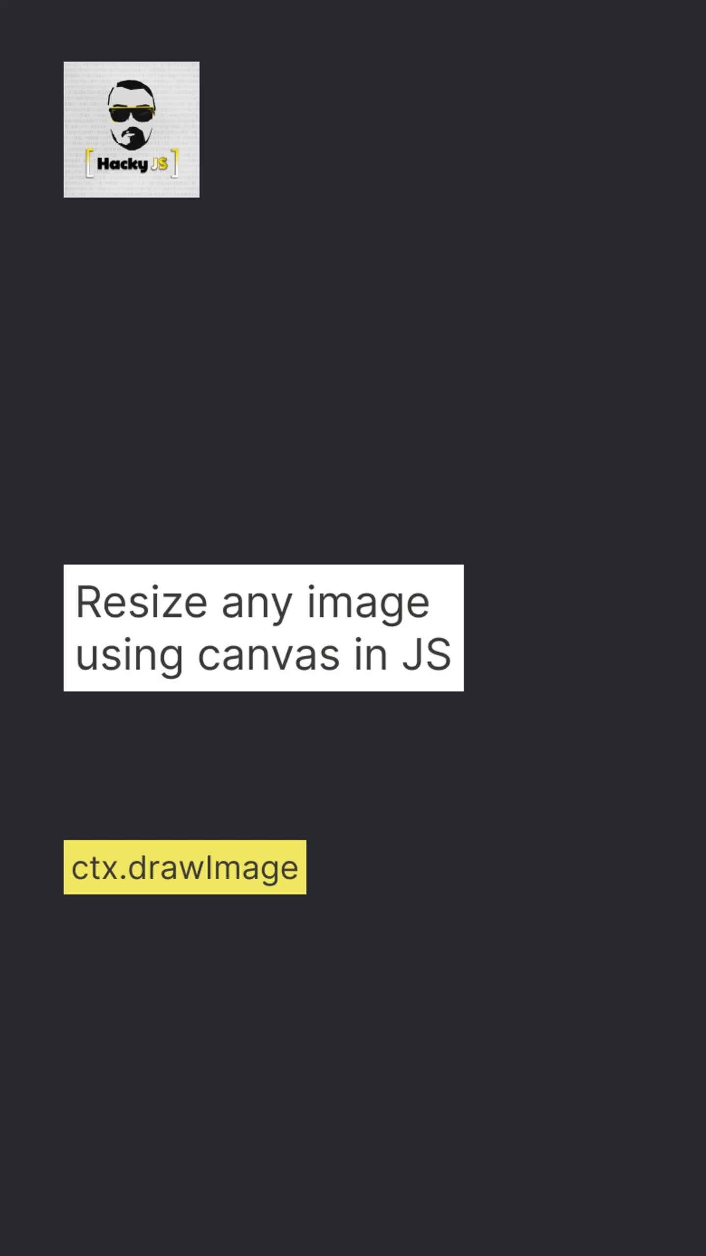 Resize any image using canvas in JavaScript
